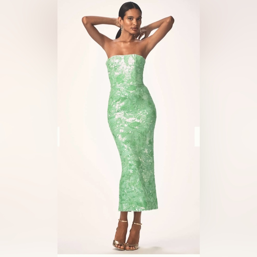 Helsi Leslie Strapless Stretch Sequin Midi Dress